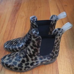 J Crew Leopard Print Rainboots